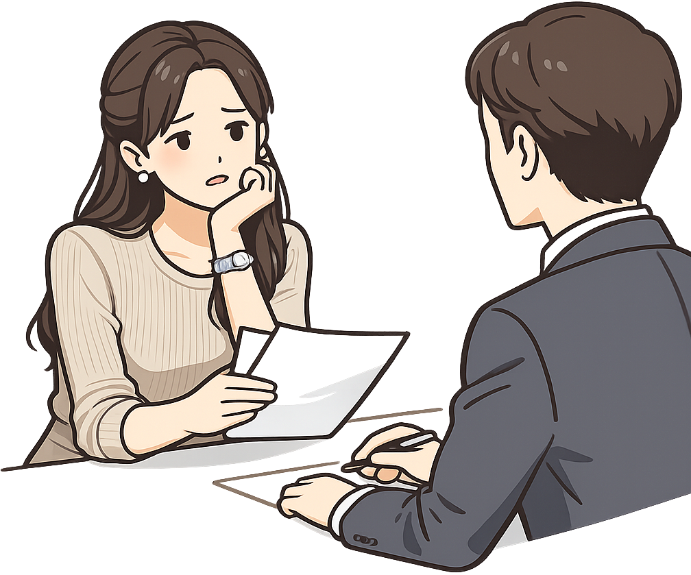 上司に相談している女性