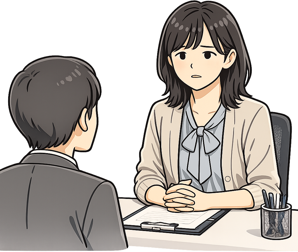 相談している女性