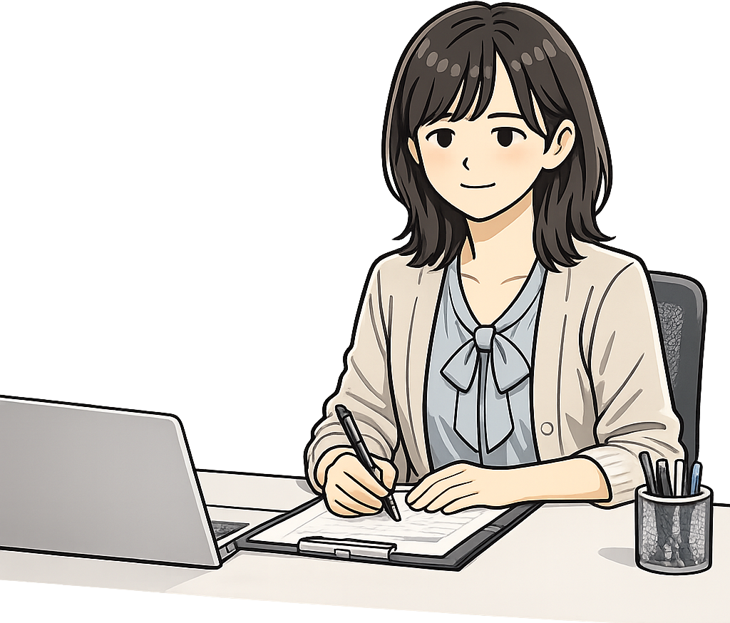 落ち着いて仕事をしている女性