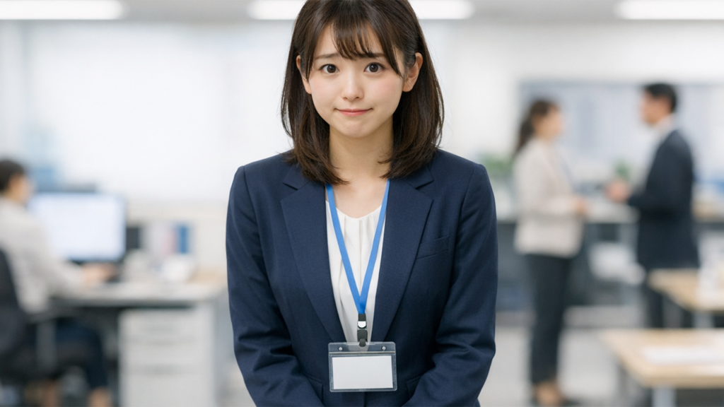 緊張している新入社員