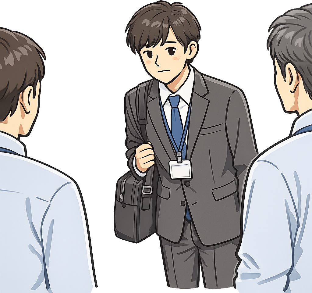 オフィスで挨拶をしている新入社員