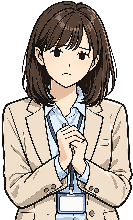 職場で不安そうな人