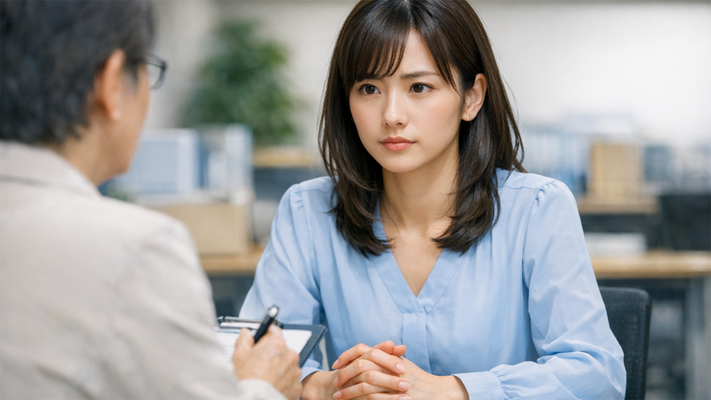 実習の説明を受けている人