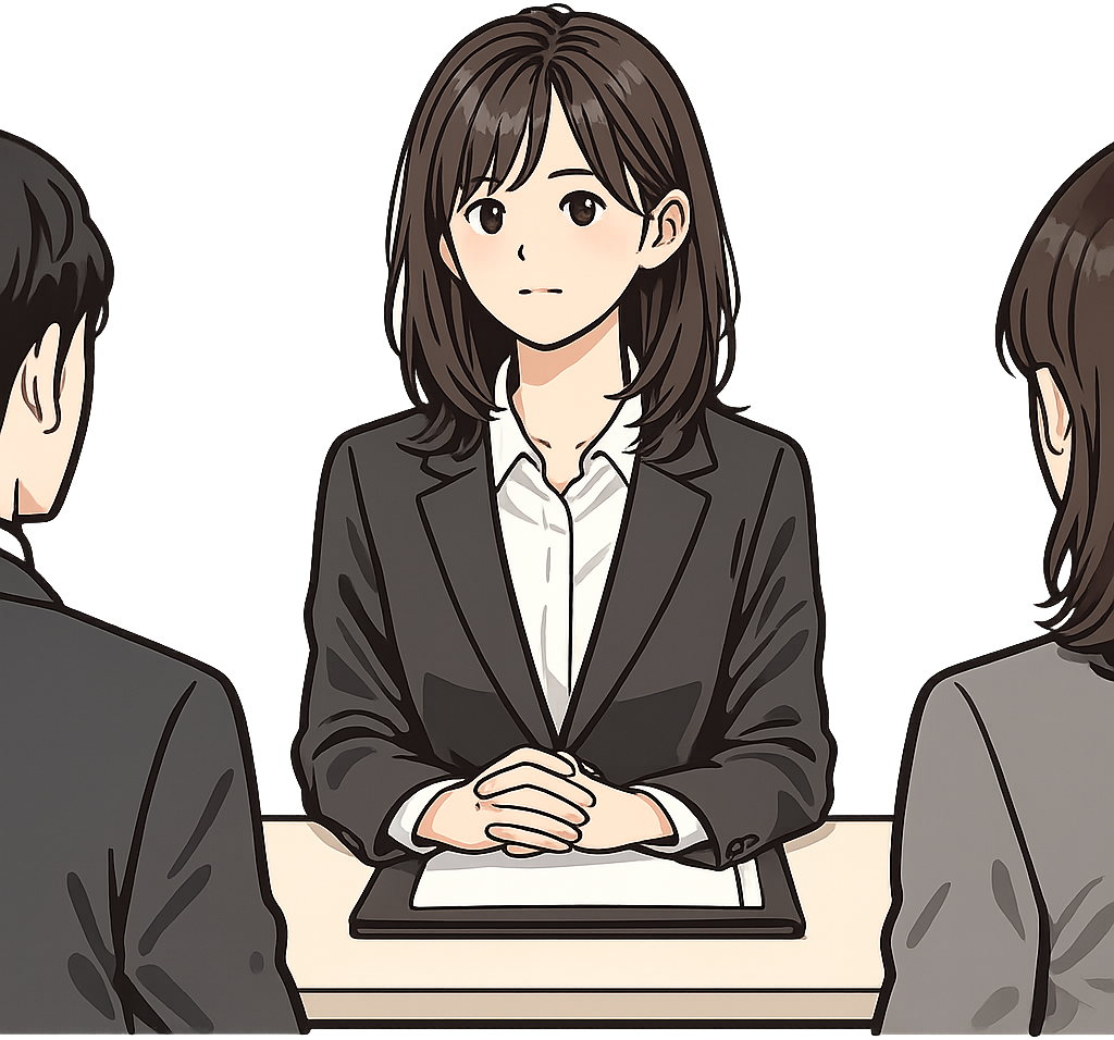 採用面接を受けている人