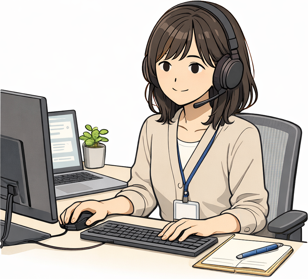 配慮の元働いている人