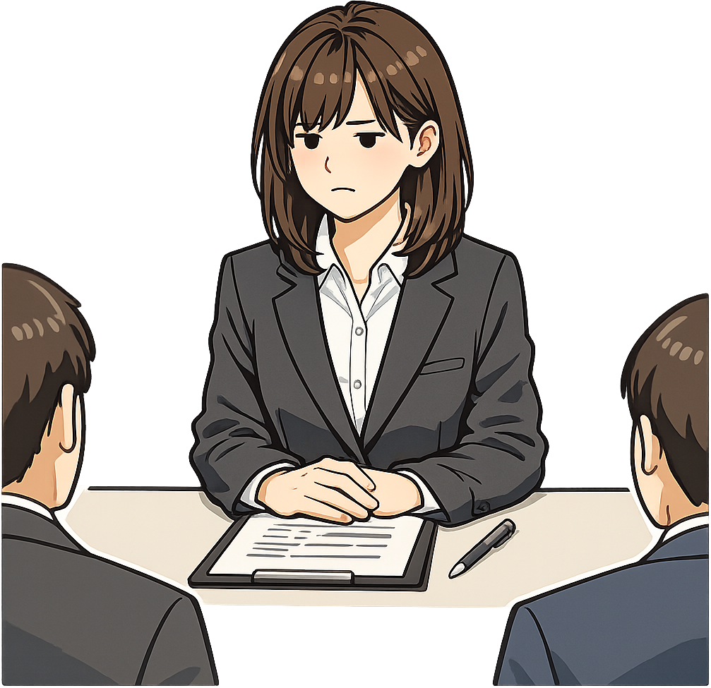 採用面接を受けている人