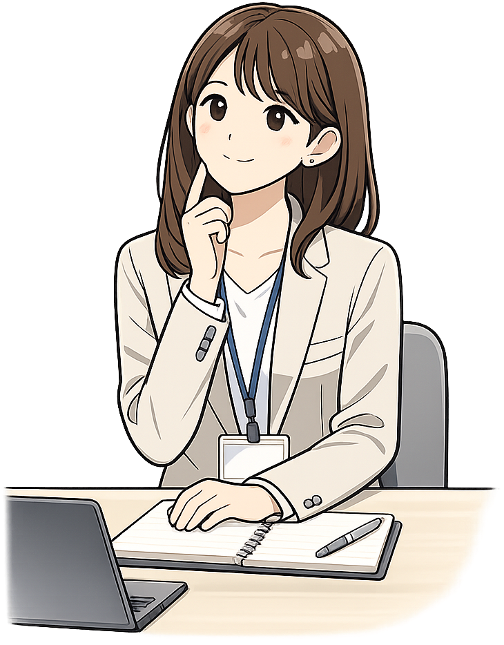 考えごとをしているスーツの女性