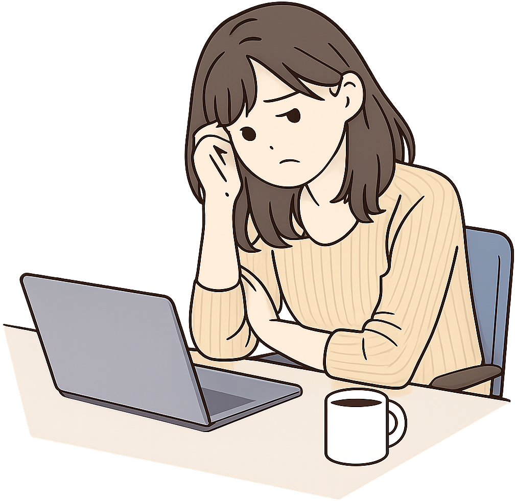 職場で憂鬱そうな人