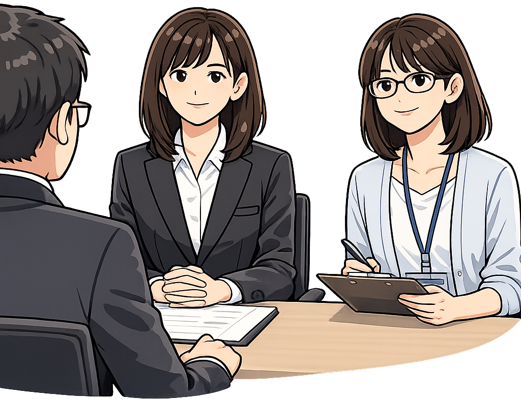 支援者が同席している面接