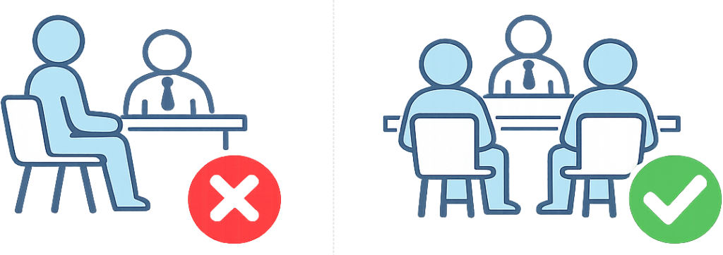 支援者の同席有りの有効性