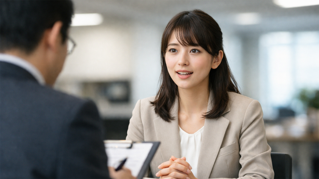 障害者雇用面接を受けている女性