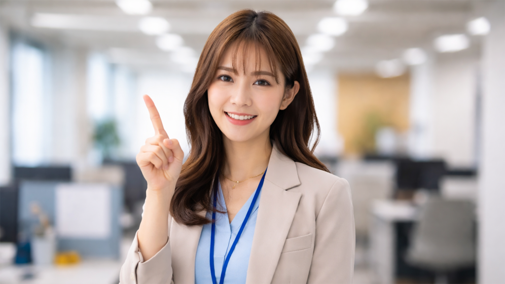 チェックポイントを説明している人