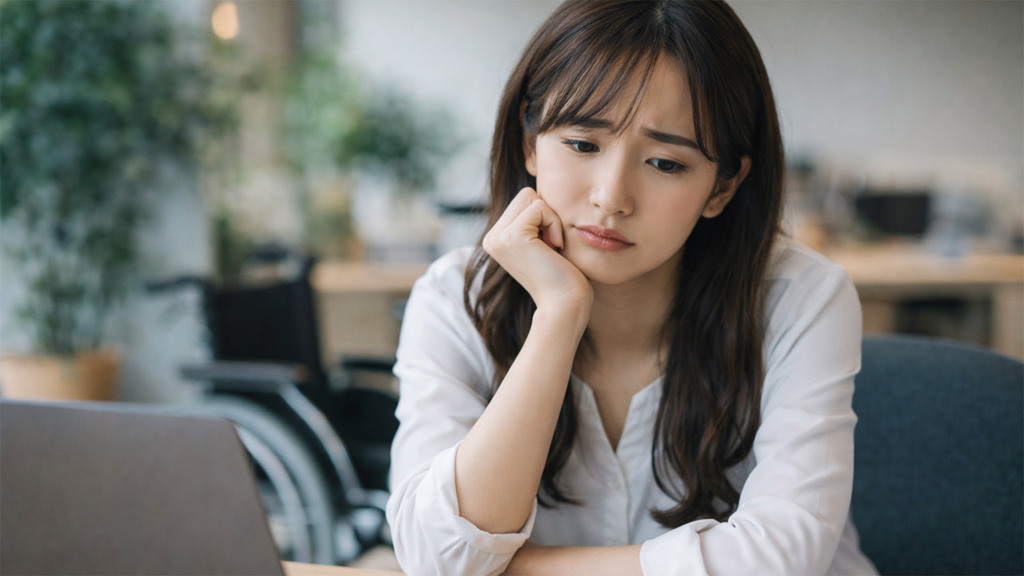 考えごとをしている人