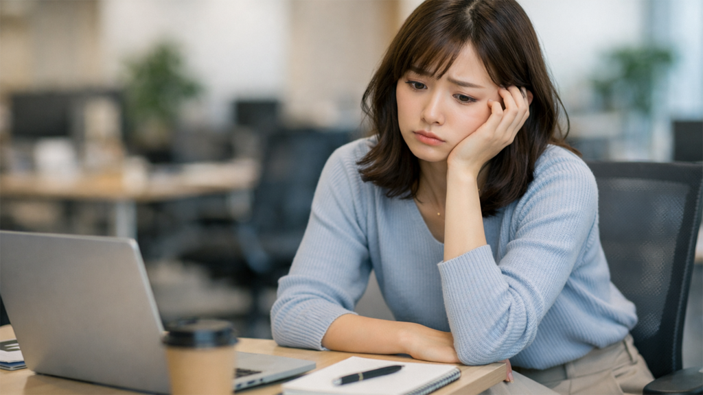 不安そうな女性