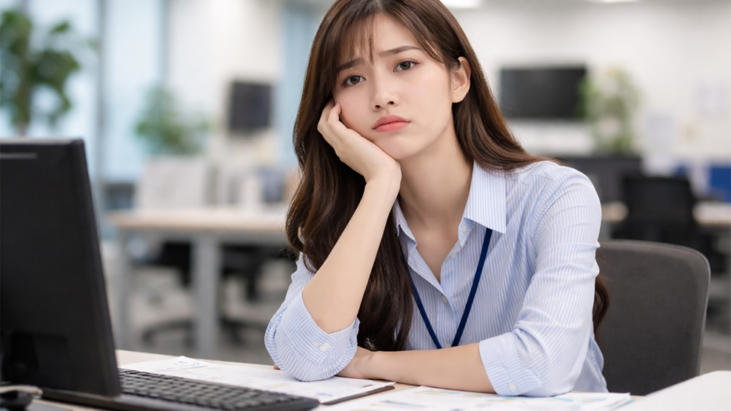 退屈そうな会社員