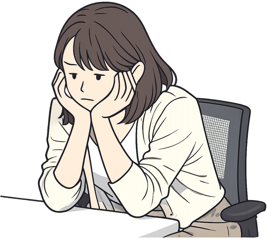 職場で落ち込んでいる会社員