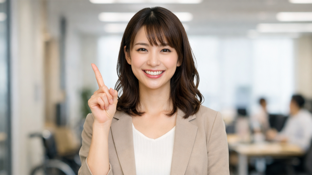 特例子会社を案内している女性