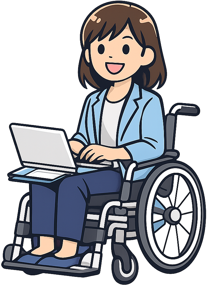 仕事をしている障害者の女性