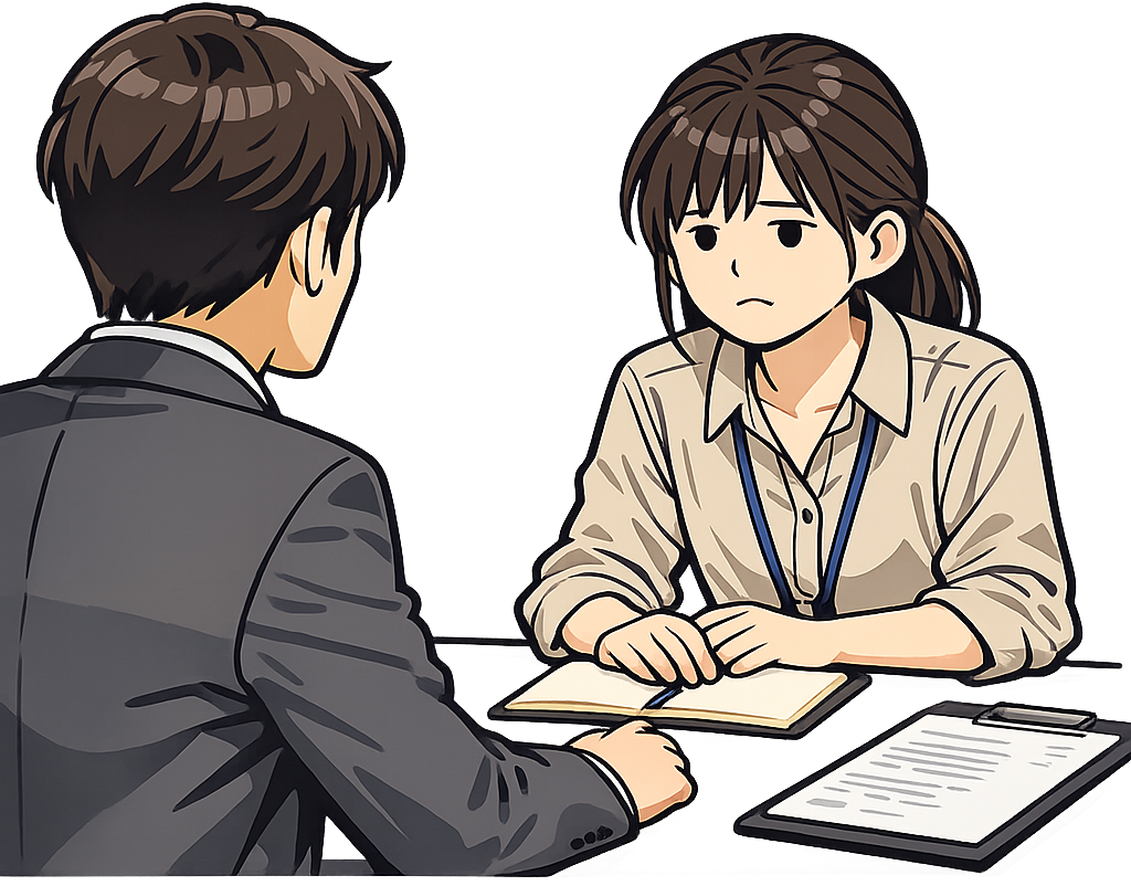 上司に相談している女性