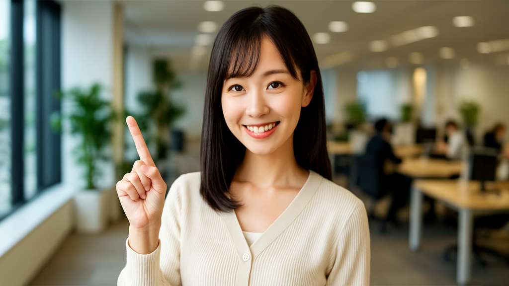 ガイドする女性