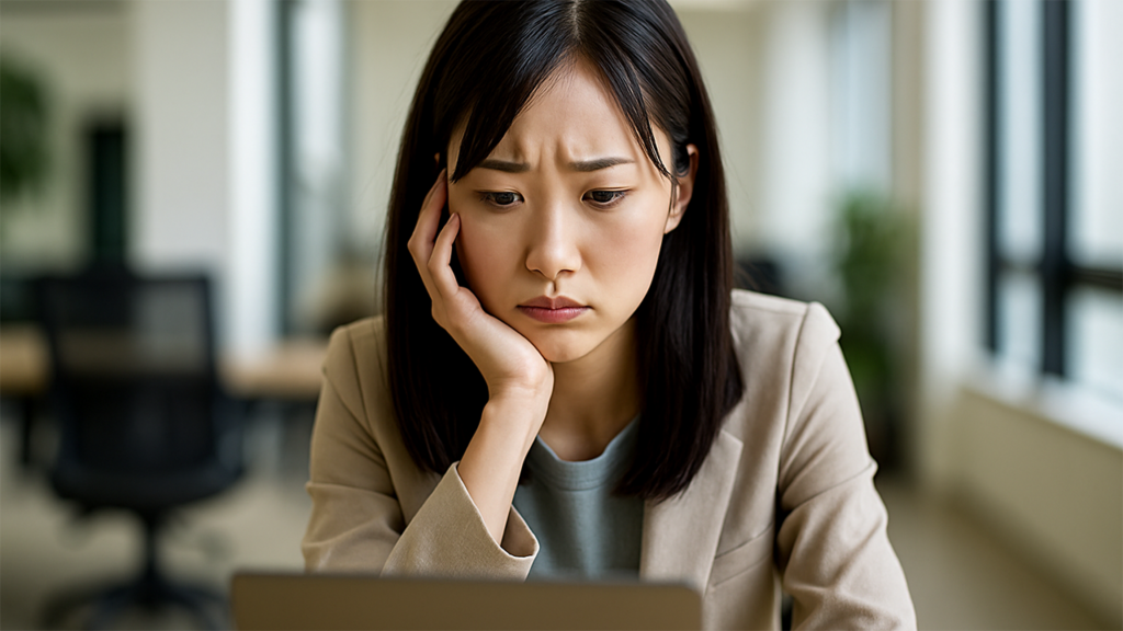 適切なフォローがなくて困っている女性