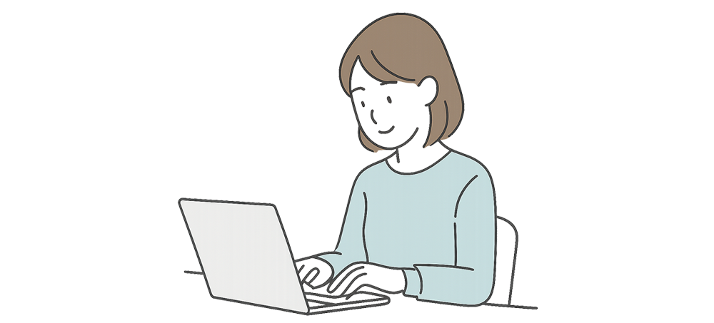データ入力を行っている女性