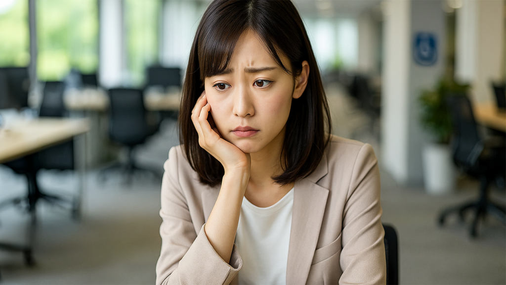 職場でストレスを抱えている女性