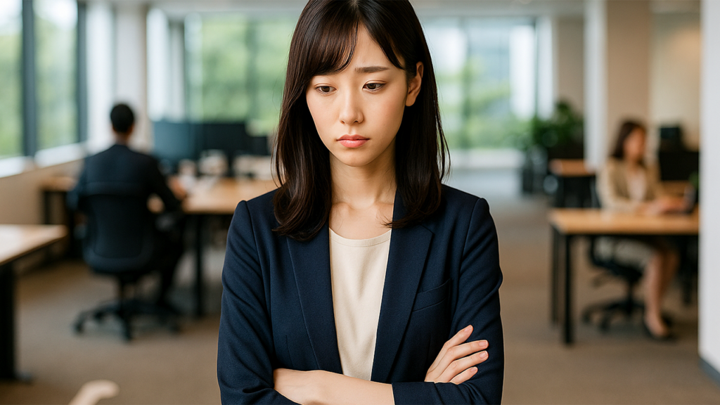職場のストレスに困っている女性