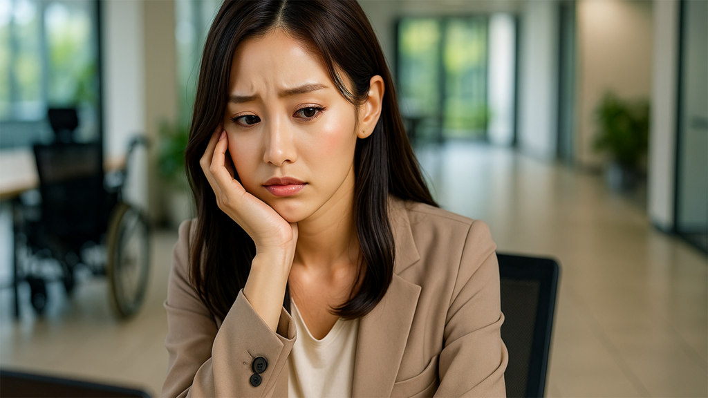 職場で悩んでいる女性