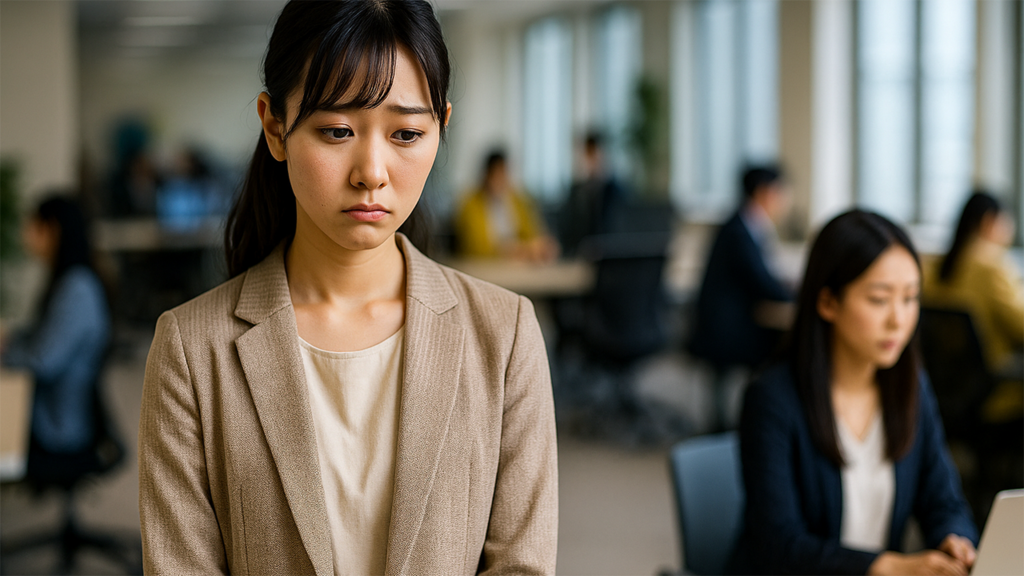 仕事を辛いと感じている女性
