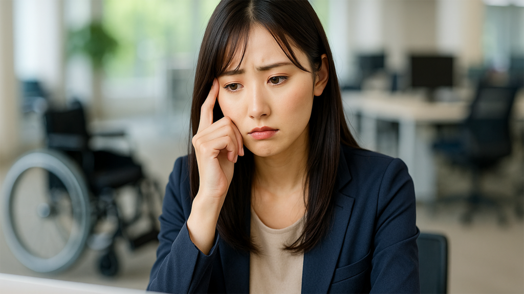 職場で悩んでいる女性