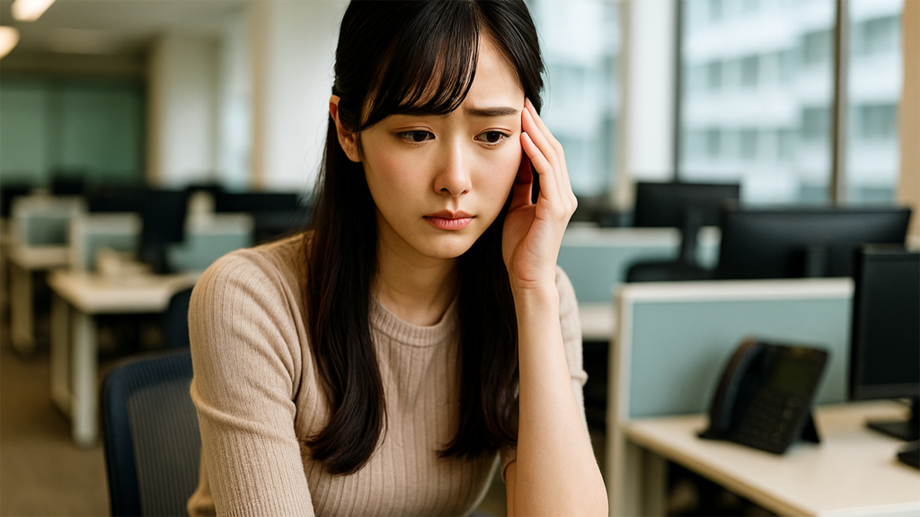 職場で悩んでいる女性