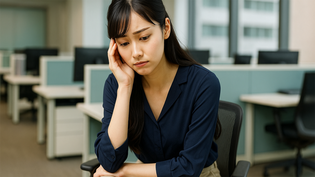 職場で悩んでいる女性