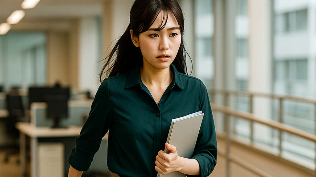 仕事のミスをリカバリーしている女性