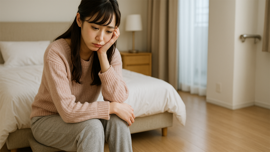 仕事に行きたくない女性